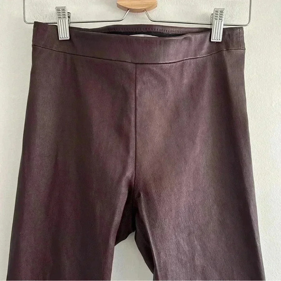 New Vince 100% Lamb Leather Skinny Slim Fit Pants Burgundy M - Picture 6 of 12